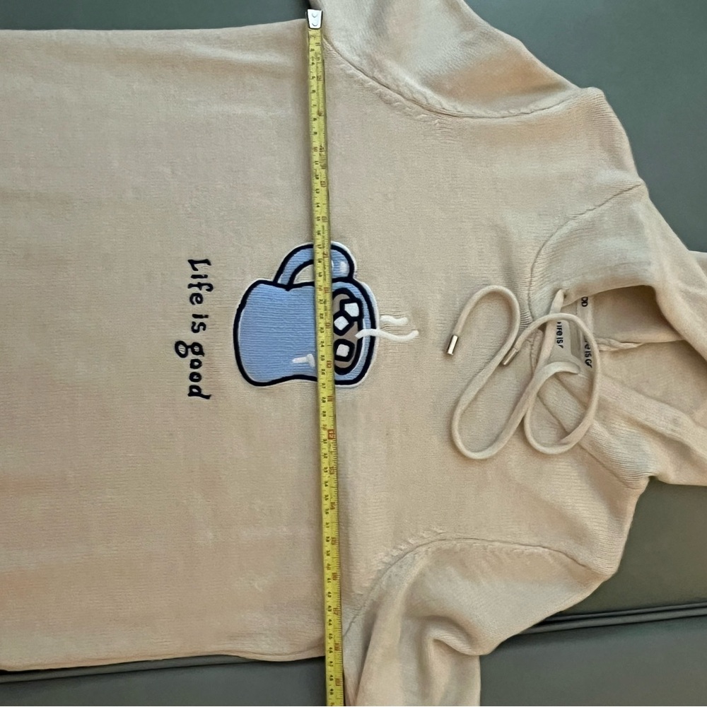 Life Is Good Cream Knit Hoodie Sweater - Picture 6 of 6